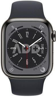 Apple Watch 8 GPS + Cellular 41mm Stainless Steel Sport Band, graphite/midnight (MNJJ3EL/A)