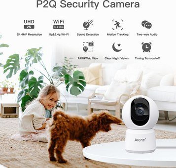 Arenti security camera P2Q 4MP UHD Pan-Tilt WiFi Indoor