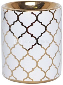 Aromatinė lempa balta su marokiniais motyvais 7,5 x 7,5 x 9 cm 1063