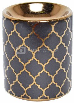 Aromatinė lempa juoda su marokiniais motyvais 7,5 x 7,5 x 9 cm 1156