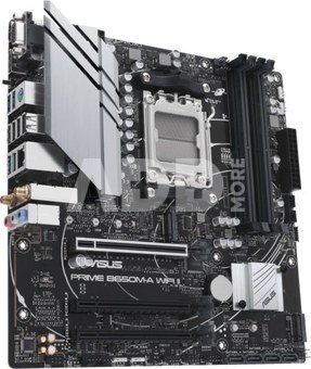 Asus PRIME B650M-A WIFI II Processor family AMD, Processor socket AM5, DDR5 DIMM, Memory slots 4, Supported hard disk drive interfaces  SATA, M.2, Number of SATA connectors 4, Chipset AMD B650, mATX