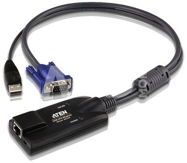 Aten USB VGA KVM Adapter 1 x RJ-45 Female, 1 x USB Male, 1 x HDB-15 Male