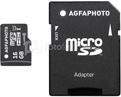 AgfaPhoto Mobile High Speed 16GB MicroSDHC Class 10 + Adapteris