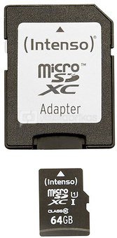 Intenso microSDXC Card 64GB Premium Class 10 UHS-I