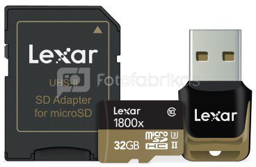 Lexar microSDXC 1800x 128GB UHS-II USB 3.0 Reader + Adapter