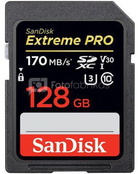 Atminties kortelė SanDisk Extreme pro SDXC 128GB 170Mb/s V30