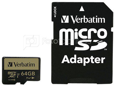 Verbatim microSDXC Pro+ 64GB Class 10 UHS-I incl Adapter