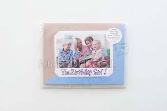 Photo message card for instax WIDE, brown/blue