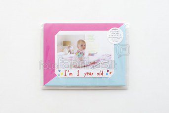 Photo message card for instax WIDE, light blue/pink