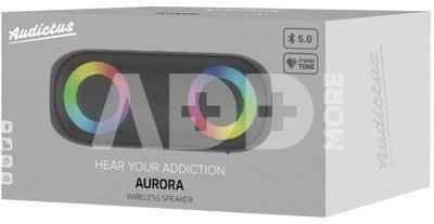 aud Speakers Audictus Aurora 14 W, Waterproof, Bluetooth, RGB, Portable, Black, 90 dB