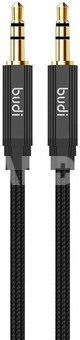 AUX cable mini jack 3.5mm to mini jack 3.5mm Budi, 1m (black)