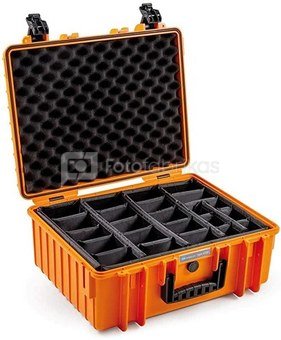 BW OUTDOOR CASE TYPE 6000 WITH DIVIDER SYSTEM (RPD) ORANGE