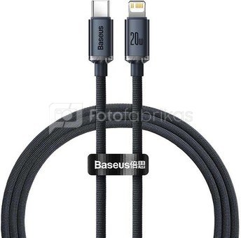 Baseus Crystal cable USB-C to Lightning, 20W, PD, 1.2m (black)