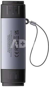 Baseus Lite Series SD/TF memory card reader, USB + USB-C (gray)