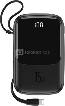 Baseus Q pow Digital Display 3A Power Bank 10000mAh (With Lightning Cable) Black