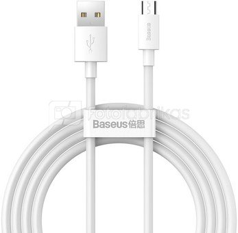 Baseus Simple Wisdom Data Cable Kit USB to Micro 2.1A (2PCS/Set) 1.5m White
