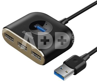 Baseus Square Round USB Adapter, HUB USB 3.0 to 1x USB 3.0 + 3x USB 2.0.1m (Black)