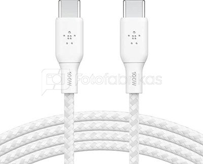 Belkin braided USB-C/USB-C Cable 100W 3m white CAB014bt3MWH