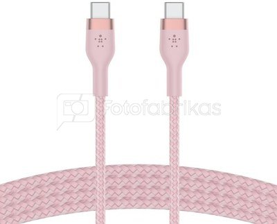 Belkin Cable BoostCharge USB-C/USB-C braided silicone 2 m, pink