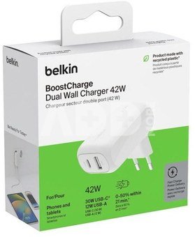 Belkin BOOST Charge 42W Ladeger. 30W USB-C/12W USB-A WCB009vfWH