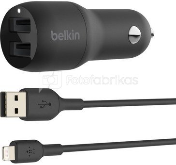 Belkin USB-A Car Charger 24W 1m Lightning-Cable CCD001bt1MBK