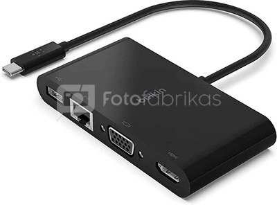 Belkin USB-C to Gigabit-Ethern. HDMI/VGA/USB-A-Adapter, 100W PD
