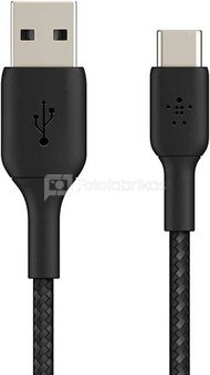 Belkin USB-C/USB-A Cable 2m braided, black CAB002bt2MBK