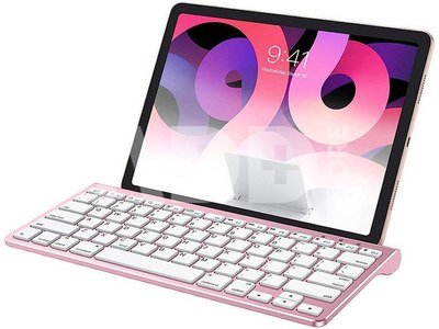 Bezdrátová klávesnice pro iPad Omoton KB088 s držákem na tablet (růžově zlatá)