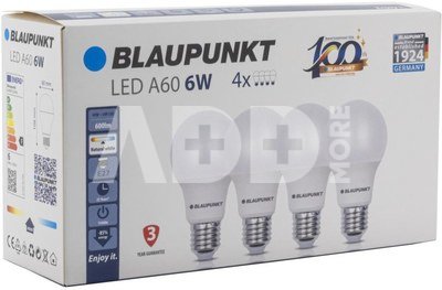 Blaupunkt LED лампа E27 6W 4pcs, natural white
