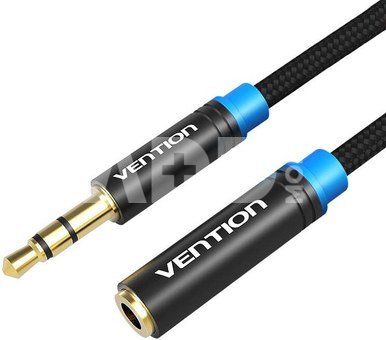 Braided 3.5mm Audio Extender 1m Vention VAB-B06-B100-M Black