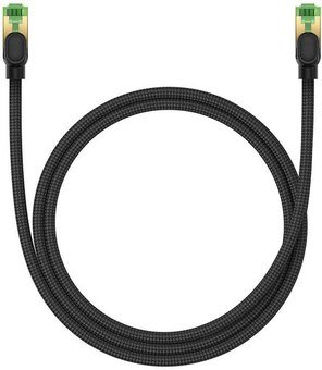 Braided network cable cat.8 Baseus Ethernet RJ45, 40Gbps, 1m (black)