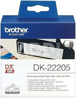 Brother Continuous Paper Tapes 6,2cmx30,5m white DK-22205
