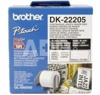 Brother DK-22205, 62mm x 30.48m, continous lenght label paper for QL550, QL650TD