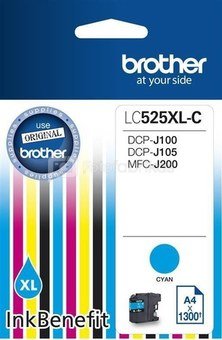 Brother Ink LC525XLC CYA 1300sh for DCPJ100/J105/J200
