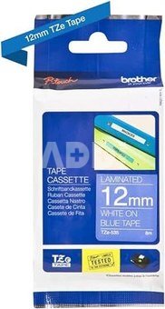 Brother labelling tape TZE-535 blue/white 12 mm