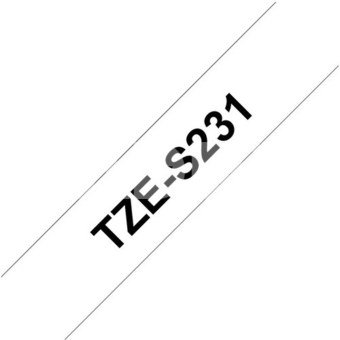 Brother TZ-ES231, 12mm, black on white, adhesive, p-touch tape
