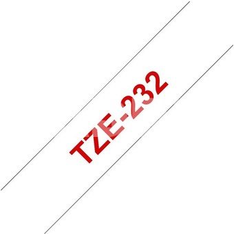 Brother labelling tape TZE-232 white/red 12 mm