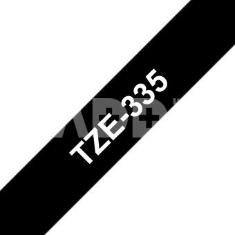 Brother TZ-E335, 12mm white on black tape