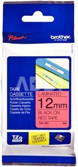 Brother labelling tape TZE-431 red/black 12 mm