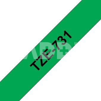 Brother labelling tape TZE-731 green/black 12 mm