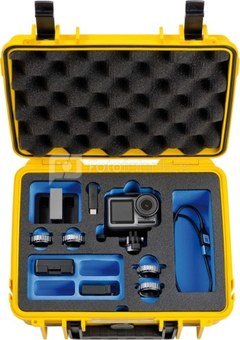 BW OUTDOOR CASE TYPE 1000 FOR DJI OSMO ACTION ND-FILTER, BATTERIES, YELLOW