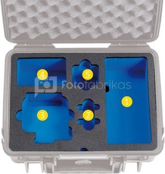 BW OUTDOOR CASE TYPE 1000 FOR GOPRO HERO 8 WATERPROOF HOUSING, BATTERIES, DUAL CHARGER,YELLOW