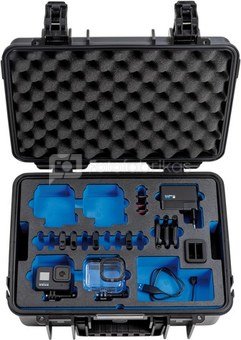 BW OUTDOOR CASE TYPE 4000 BLACK FOR GOPRO HERO 8 WATERPROOF HOUSING, BATTERIES, DUAL CHARGER, CABLE