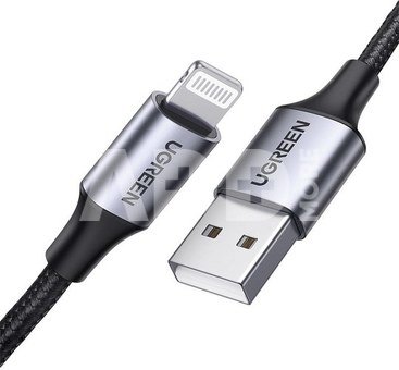 Cable Lightning to USB-A UGREEN 2.4A US199, 1.5m (Black)