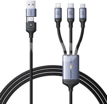 Cable Speedy USB Joyroom SA21-2T3, 6 in 1/ 100W/Cable 1.5m (black)