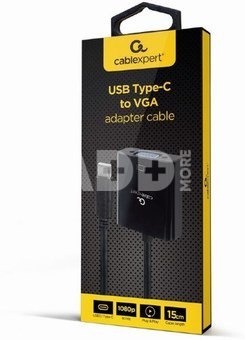 Cablexpert USB Type-C to VGA adapter cable  A-CM-VGAF-01 0.15 m, Black, USB Type-C