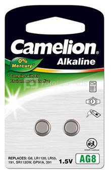 Camelion AG8/LR55/LR1121/391, Alkaline Buttoncell, 2 pc(s)