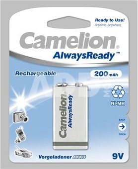 Camelion AlwaysReady Rechargeable Batteries Ni-MH 9V Block, 200 mAh, 1-pack
