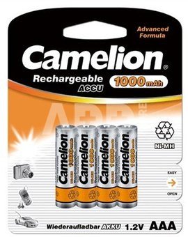 Camelion Rechargeable Batteries Ni-MH AAA (R03), 1000mAh, 4-pack