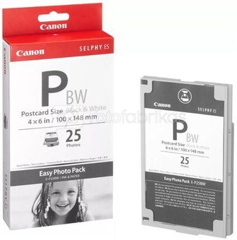 Canon E-P25BW Easy Photo Pack Postcard Size - 25 Prints (Black & White)